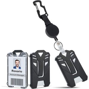 IStapromo Gifts Porte-badge tactique rétractable avec porte-clés et clip pour badge d'identification en acier - Product Image 1