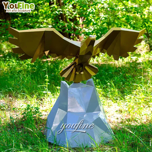 Estatuas <span class=keywords><strong>de</strong></span> Aves <span class=keywords><strong>de</strong></span> <span class=keywords><strong>Acero</strong></span> Inoxidable para Exteriores, Modernas, Pulimentadas a Espejo, Geométricas, Grandes, <span class=keywords><strong>de</strong></span> Animales, Palomas - Product Image 3