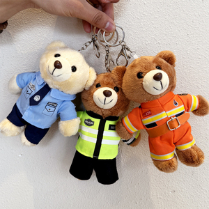 Juguete más vendido de peluche suave lindo Animal de peluche pequeño oso de peluche Oso de policía con uniforme juguete de <span class=keywords><strong>bombero</strong></span> de peluche barato - Product Image 5