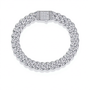 Women's Fully Iced Out Clover Tennis <b>Bracelet</b> <b>Solid</b> <b>Gold</b> VVS Clarity Lab Diamond Stackable <b>Charm</b> IGI Certified Classic - Product Image 3