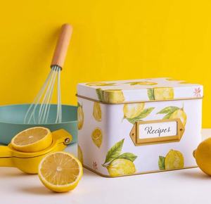 Scatola per Ricette con Schede e Divisori & Coperchio in Bambù per Porta Telefono & Scatola in Metallo per Ricette - Product Image 5