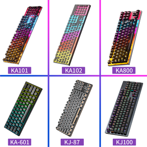 Bán buôn Punk chơi game Bàn Phím Cơ khí có dây LED Đèn nền màu kim loại Tiếng Anh ROHS chứng nhận Gamer máy tính xách tay/PC máy tính - Product Image 4