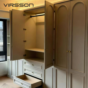 <span class=keywords><strong>Armoire</strong></span> coulissante autoportante en bois massif, design Shaker, style nordique moderne, haute qualité, écologique, pour chambre à coucher et rangement domestique - Product Image 2