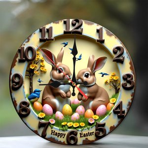 Round Wooden Wall <b>Clock</b> 25cm <b>Silent</b> Quartz Home Hotel Decoration - Product Image 2