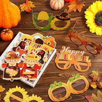 Lunettes en papier pour fête d'automne, décoration de Thanksgiving, citrouille, feuille d'érable, accessoires de photomaton pour fête de Thanksgiving