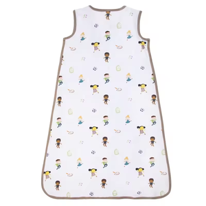 Saco de dormir de algodón orgánico con estampado de animales personalizado al por mayor, saco de dormir de fibra de bambú para recién nacidos, <span class=keywords><strong>cremallera</strong></span> para niños pequeños - Product Image 2