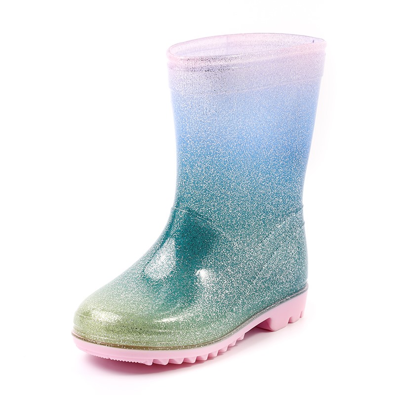Высококачественные модные водонепроницаемые детские ботинки со сверкающим дождем
