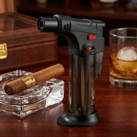 Briquet torche multifonctionnel rechargeable à flamme unique, abordable, coupe-vent, pour cigares, camping en plein air, barbecue