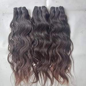 Extensiones de Cabello Humano Virgen Indio de Primera Calidad al por Mayor, Ondulado Natural, Liso, Rizado, Cabello de Templo - Product Image 2