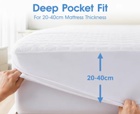 Protège-matelas en fibre de bambou, drap-housse à poches profondes, silencieux, respirant, anti-acariens, lavable en machine, convient aux matelas de 8 à 21 pouces