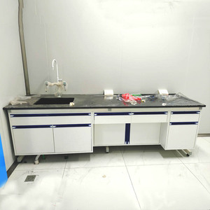 Laboratory Workbench Steel Epoxy Surface <b>6</b> <b>Drawers</b> Industrial Design For School Use - Product Image 2