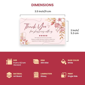 Tarjetas de Agradecimiento Personalizadas de Lujo Hechas a Mano para Pequeñas Empresas, Empaque de Regalos de Boda - Product Image 5