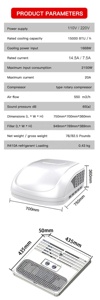 Aire acondicionado de techo para caravanas, remolques, furgonetas y barcos, 115v 220v, 15000 Btu, todo en uno. - Product Image 3