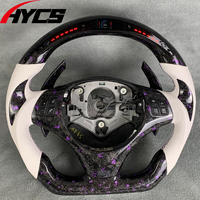 Volant sport en fibre de carbone forgée avec LED pour BMW E92 E90 E93 E87 E83 M3318i 320i 325i 328i 330i 335d 135i Style course
