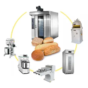 Shineho Folding Dough Sheeter Spiral Dough Mixer 5kg Bread Dough Proofer Machine 16 Trays Electric Rotary Oven