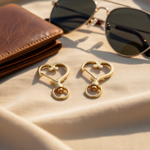 Portachiavi a Forma di Cuore Ilan 25x35mm Placcato Oro 2 Pezzi - Product Image 2