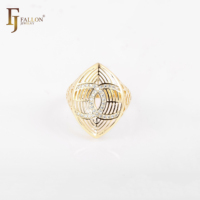 Bijoux de mode FJ Fallon, bagues en filigrane plaquées or 14 carats, base en laiton
