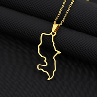 Collier ras du cou tendance avec pendentif carte de la Martinique en acier inoxydable pour femme et homme, couleur or et argent