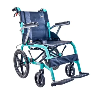 Kursi roda lipat Manual, kursi roda lipat ringan dapat dilepas dengan kain Oxford 600D cacat