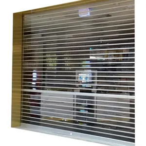 Cửa Hàng Thương Mại Customized Transparent PC Acrylic Cửa Trượt Tự Động Polycarbonate Slat Rolling Shutter Door