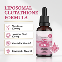 Gouttes de glutathion liposomal liquide OEM 2000mg 60ml Supplément antioxydant Marque privée