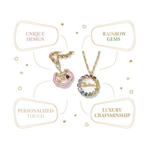 कस्टम सोने की प्लेटेड दिल लोकेट हार विलायक ग्लास बॉक्स इंटरचेंजेबल जिरकॉन फूल सूरज आकर्षण डिय गहने महिलाएं थोक - Product Image 2