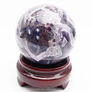 自然愈合宝石漂亮图案梦紫水晶和冰岛方解石水晶球