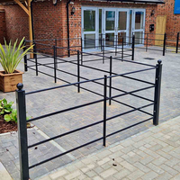 Barandilla de Jardín de Acero Plano Fácil de Instalar, Valla Económica de Estilo Británico, Valla Decorativa para Propiedades