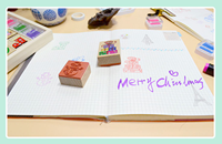 Tampon journal en bois personnalisé pour enfants kit de tampons en caoutchouc enseignant bébé jouet scrapbooking animal noël ferme tampons en bois ensemble