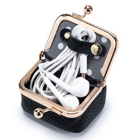 Mini porte-monnaie à fermoir Kiss Lock avec porte-clés, petite pochette vintage pour bijoux et écouteurs, mini pochette pour femme, logo personnalisé OEM