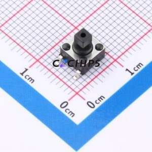 HX-6x6x7.3-TP FT square button Tactile Switch SMD,6x6mm Switch Single Pole Single Throw Square Button 2.5N Vertical Mount - Product Image 1