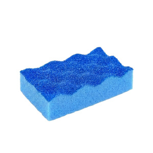 Éponge de nettoyage en forme de vague, rectangulaire, bleue, pour la vaisselle de cuisine, résistante aux rayures, multifonctionnelle, éponge magique - Product Image 1