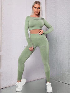 Nuevo Conjunto Deportivo Sin Costuras para Mujer, Ropa Deportiva de Fábrica, Conjunto de Yoga con Logotipo Personalizado, Ropa de Entrenamiento de Talla Grande, Conjuntos de Fitness para Gimnasio Sin Costuras - Product Image 2