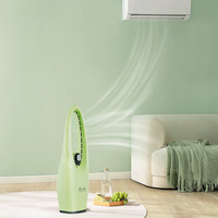 Ventilateur de sol domestique sans lame contrôle mécanique de bureau tour électrique ventilateur sur pied lumière son secouant la tête verticale