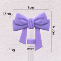 Capuchon de paille en silicone biodégradable de qualité alimentaire en gros, grand nœud papillon 3D pour tasse, embout de paille pour boire