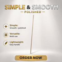 Manche de brosse de 1,5 m de long, style bois de pin, poignée de remplacement légère et polie pour brosse à herbe et outil de nettoyage de jardin