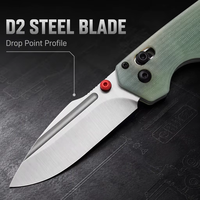 Couteau pliant EDC d'extérieur en acier D2 avec roulement à billes, manche G10, couteau de poche multicolore