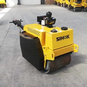 China diesel/benzin motor doppel trommel hand 0,55 tonnen zu 2 tonnen vibrations walze verdichter für asphalt straße - Product Image 2