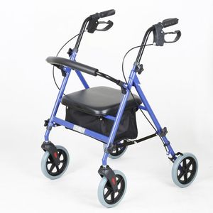Andador de aluminio ligero Rollator adultos Knock pequeño embalaje cúbico ahorrar altura ajustable plegable parálisis Cerebral personas mayores - Product Image 3