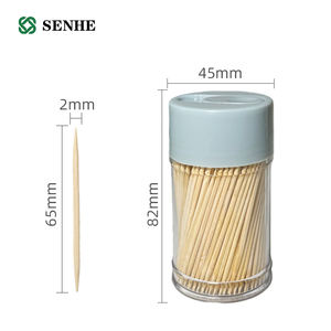 Palillos de Dientes Redondos de Doble Punta de Madera - Palillos para Aperitivos, Frutas y Limpieza <span class=keywords><strong>Dental</strong></span> - Product Image 2