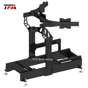 스포츠 엔터테인먼트 제품을위한 블랙 양극 산화 알루미늄 레이싱 조종석 울트라 몰입 형 VR 준비 <span class=keywords><strong>Buttkicker</strong></span> 변환기 마운트 - Product Image 1