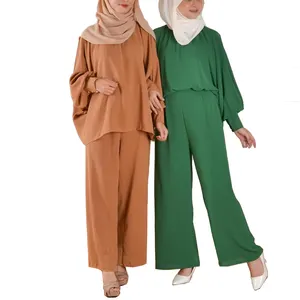 Naher Osten lose lässige Set Hosen und Top Malaysia bescheidene türkische Frauen islamische Kleidung lässig Abaya Set