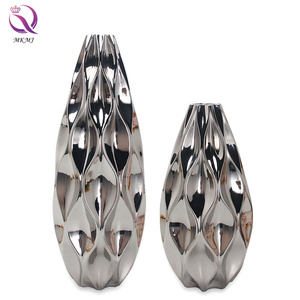 Grand Vase en céramique <span class=keywords><strong>Origami</strong></span> nordique or argent maison dessus de Table artisanat décoratif Vase pour salon - Product Image 5