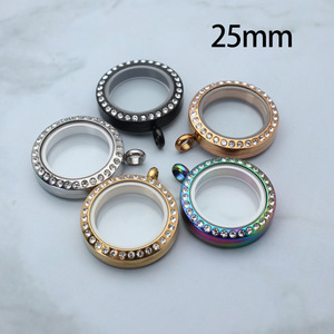 20mm/25mm/30mm chiusura magnetica vetro pendente ciondolo in acciaio inox memoria vivente medaglione gioielli - Product Image 2