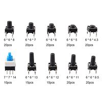 Nouvel interrupteur tactile à bouton-poussoir ODM PENPOS (6*6 mm 7*7 mm) Kit d'assortiment d'interrupteurs à bouton 4 broches pour les domaines des produits électroniques