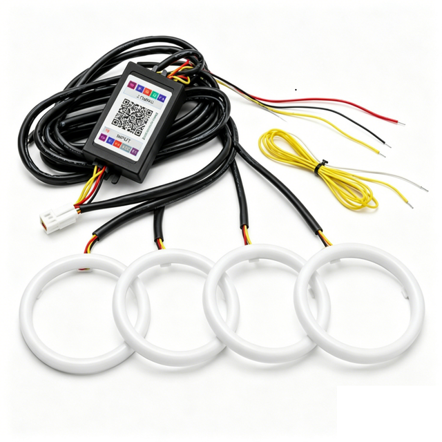 60MM 70MM 80MM 90MM 100MM 120MM Automotive LED Headlight COB Halo Ring Angel Eye Fog Light Daytime Running Light Dream Color