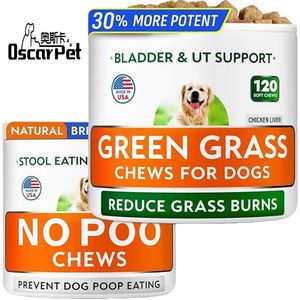 Friandises pour chiens à base d'herbe verte, pour réduire les taches d'urine de chien, enzymes digestives et aide respiratoire, soutien à la digestion, complément alimentaire - Product Image 1