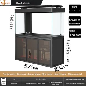 ตู้ปลาทรงสี่เหลี่ยมขนาดใหญ่ สไตล์บ้านพักอาศัย แบบอินดัสเทรียล ตู้ปลาแก้ว สำหรับ<span class=keywords><strong>ปลา</strong></span><span class=keywords><strong>มังกร</strong></span>อียิปต์ พร้อมระบบกรองใต้ตู้แบบ Ultra White - Product Image 6