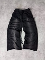 Fabricant de vêtements sur mesure : Pantalon de survêtement pour homme, coupe ample, double taille, épais, imprimé sérigraphié, effet vieilli, coupe évasée