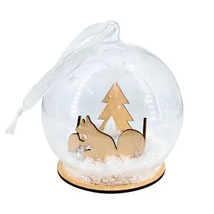 ลูกบอลหิมะไฟ Led 80มม.,ลูกบอลแก้วคริสมาสต์พร้อมไฟเทพนิยายขายส่งลูกโลกกระรอกแขวนประดับต้นคริสต์มาส
